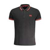 Cavalli Class Black Cotton Polo Shirt -   -  Cavalli Class.